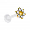 Crystal Flower 18 Karat Gold Ohr Piercing Stecker