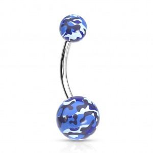 10mm Titan Camouflage Bauchnabelpiercing  10mm Titan Camouflage Bauchnabelpiercing