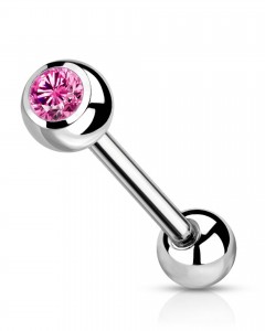 1,6mm Titan Stab mit Steinbesetzter Kugel  