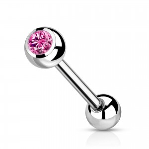 1,6mm Titan Stab mit Steinbesetzter Kugel  