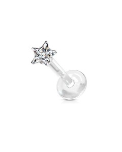 Bioplast® Labret Piercing mit 3mm Stern Aufsatz