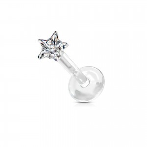 Bioplast® Labret Piercing mit 3mm Stern Aufsatz