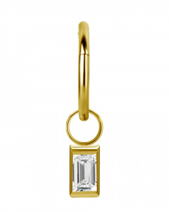 Crystal Baguette Piercing Charm für Segmentring Clicker 