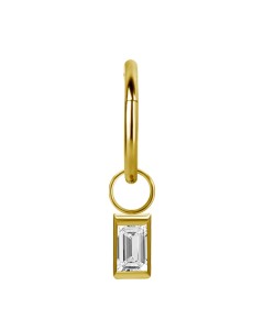 Crystal Baguette Piercing Charm für Segmentring Clicker 