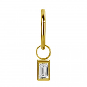 Crystal Baguette Piercing Charm für Segmentring Clicker 