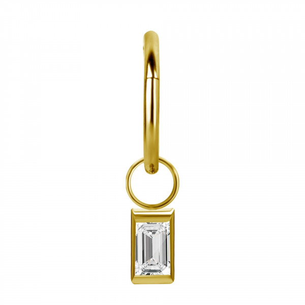 Crystal Baguette Piercing Charm für Segmentring Clicker