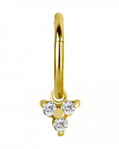 Crystal Trinity Piercing Charm für Segmentring Clicker 