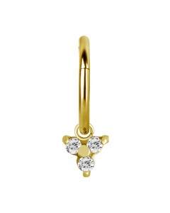 Crystal Trinity Piercing Charm für Segmentring Clicker 