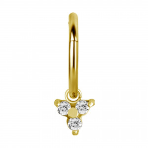 Crystal Trinity Piercing Charm für Segmentring Clicker 