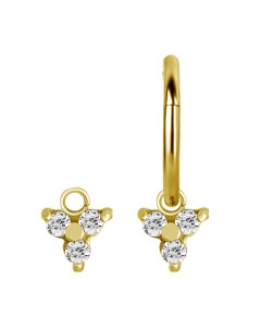 Crystal Trinity Piercing Charm für Segmentring Clicker 
