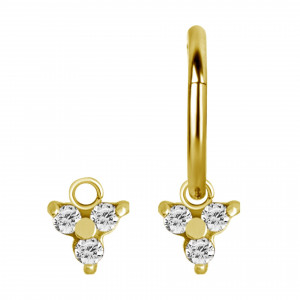 Crystal Trinity Piercing Charm für Segmentring Clicker 