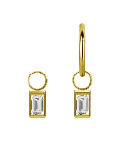 Crystal Baguette Piercing Charm für Segmentring Clicker 
