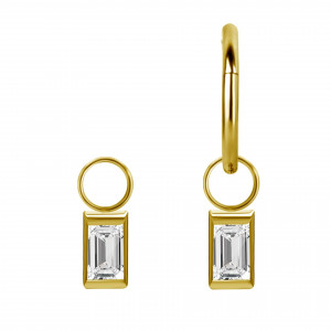 Crystal Baguette Piercing Charm für Segmentring Clicker 