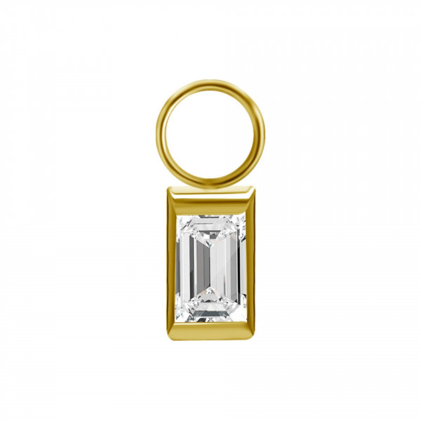 Crystal Baguette Piercing Charm für Segmentring Clicker