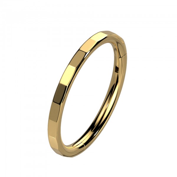 1,2mm Titan Piercing Ring mit Rechteckigen Facetten
