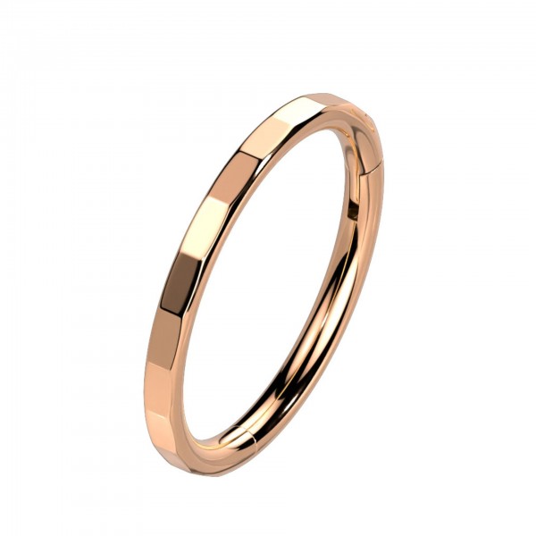 1,2mm Titan Piercing Ring mit Rechteckigen Facetten