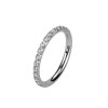 8mm 316L Ohr Piercing Ring Steinbesetzter Segmentring Clicker