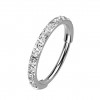 0,8mm Titan Nasenpiercing Ring mit Klaren Steinen