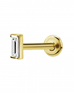 Crystal Baguette 316L Ohr Piercing Stecker  Crystal Baguette 316L Ohr Piercing Stecker