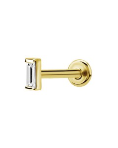 Crystal Baguette 316L Ohr Piercing Stecker 