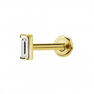 Crystal Baguette 316L Ohr Piercing Stecker  Crystal Baguette 316L Ohr Piercing Stecker