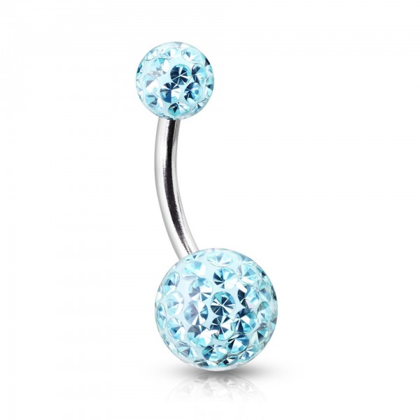 10mm Titan Bauchnabelpiercing mit Epoxy Kugeln