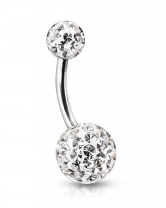 10mm Titan Bauchnabelpiercing mit Epoxy Kugeln 10mm Titan Bauchnabelpiercing mit Epoxy Kugeln