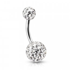 10mm Titan Bauchnabelpiercing mit Epoxy Kugeln 10mm Titan Bauchnabelpiercing mit Epoxy Kugeln