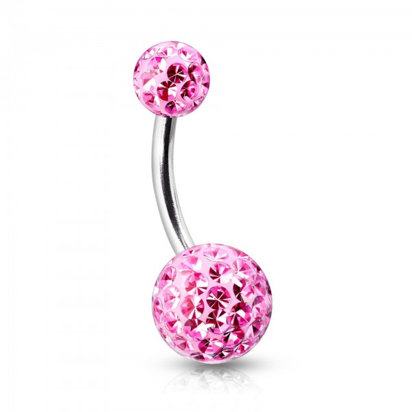 10mm Titan Bauchnabelpiercing mit Epoxy Kugeln
