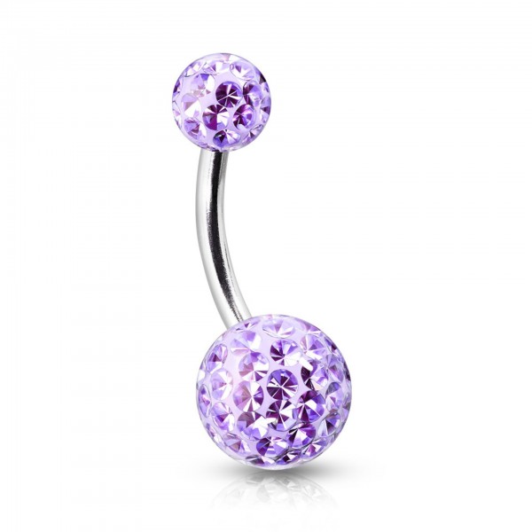 10mm Titan Bauchnabelpiercing mit Epoxy Kugeln