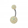 10mm Titan Bauchnabelpiercing mit Crystal Epoxy Kugeln