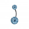 10mm Titan Bauchnabelpiercing mit Crystal Epoxy Kugeln