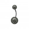 10mm Titan Bauchnabelpiercing mit Crystal Epoxy Kugeln