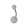 10mm Titan Bauchnabelpiercing mit Crystal Epoxy Kugeln