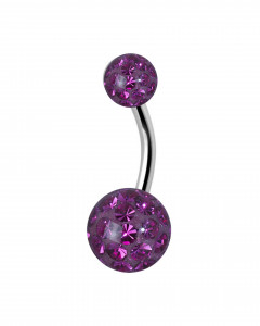 12mm Titan Bauchnabelpiercing mit Crystal Epoxy Kugeln 12mm Titan Bauchnabelpiercing mit Crystal Epoxy Kugeln