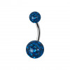 10mm Titan Bauchnabelpiercing mit Crystal Epoxy Kugeln