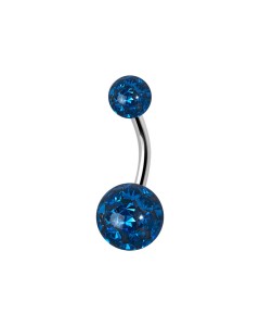 12mm Titan Bauchnabelpiercing mit Crystal Epoxy Kugeln