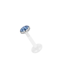 PTFE Piercing Stecker mit 3mm Multi Crystal Titan Aufsatz