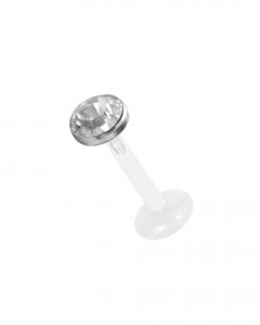 PTFE Piercing Stecker mit flachem Titan Aufsatz  PTFE Piercing Stecker mit flachem Titan Aufsatz