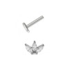 4mm Engraved Crystal Lotus Stecker