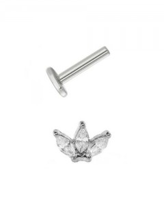 4mm Engraved Crystal Lotus Stecker