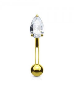 8mm Rook Piercing Banane mit Kristall 8mm Rook Piercing Banane mit Kristall