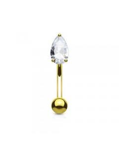 8mm Rook Piercing Banane mit Kristall 8mm Rook Piercing Banane mit Kristall