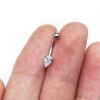 8mm Rook Piercing Banane mit Kristall