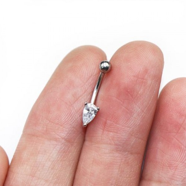 8mm Rook Piercing Banane mit Kristall