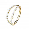 1,2mm Titan Double Hoop Piercing Ring Steinbesetzter Segmentring Clicker