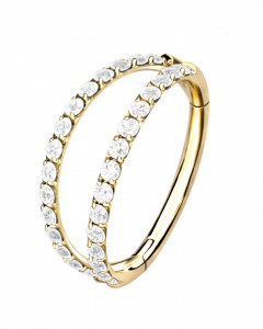 1,2mm Titan Double Hoop Steinbesetzter Segmentring Clicker 