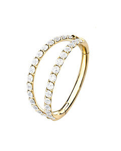 1,2mm Titan Double Hoop Steinbesetzter Segmentring Clicker 