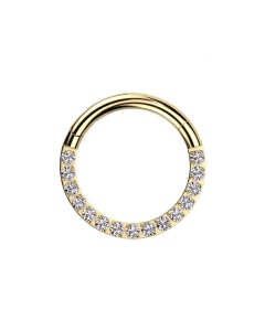 1,2mm Titan Horizontal Segmentring Clicker mit Klaren Steinen 1,2mm Titan Horizontal Segmentring Clicker mit Klaren Steinen