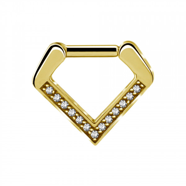 Crystal V 316L Septum Piercing Clicker